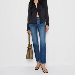 Reformation Luca Stretch Low Rise Slim Straight Cropped Jeans